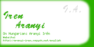 iren aranyi business card